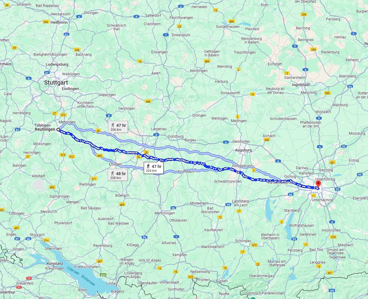 Anreise von Reutlingen Zu München Über 