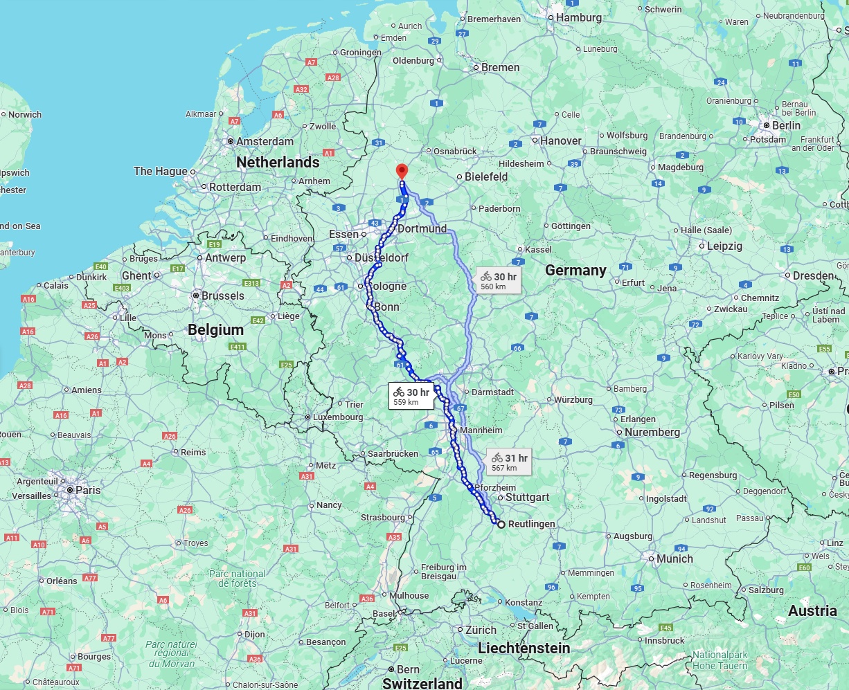 Anreise von Reutlingen Zu Münster Über 