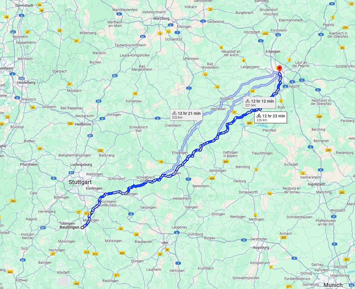 Anreise von Reutlingen Zu Nürnberg Über 