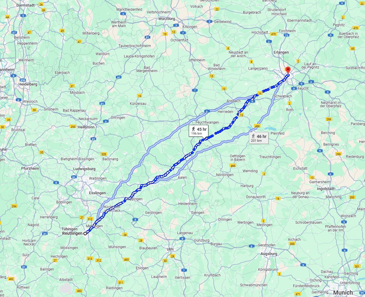 Anreise von Reutlingen Zu Nürnberg Über 