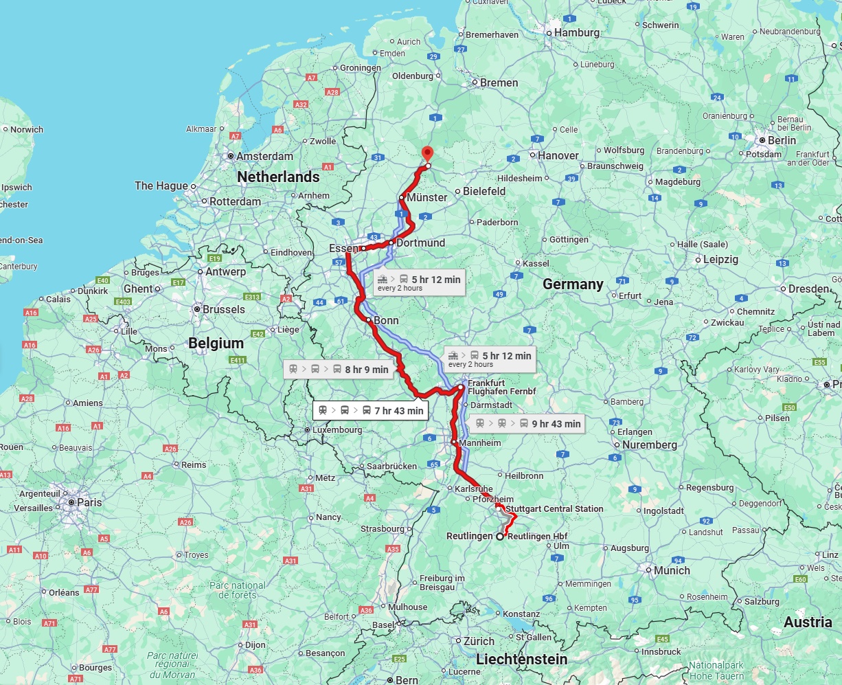 Anreise von Reutlingen Zu Osnabrück Über 