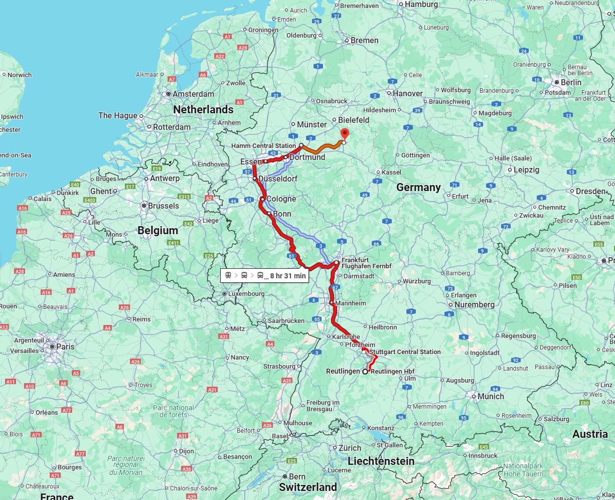 Anreise von Reutlingen Zu Paderborn Über 