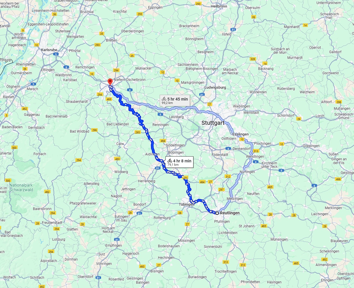 Anreise von Reutlingen Zu Pforzheim Über 