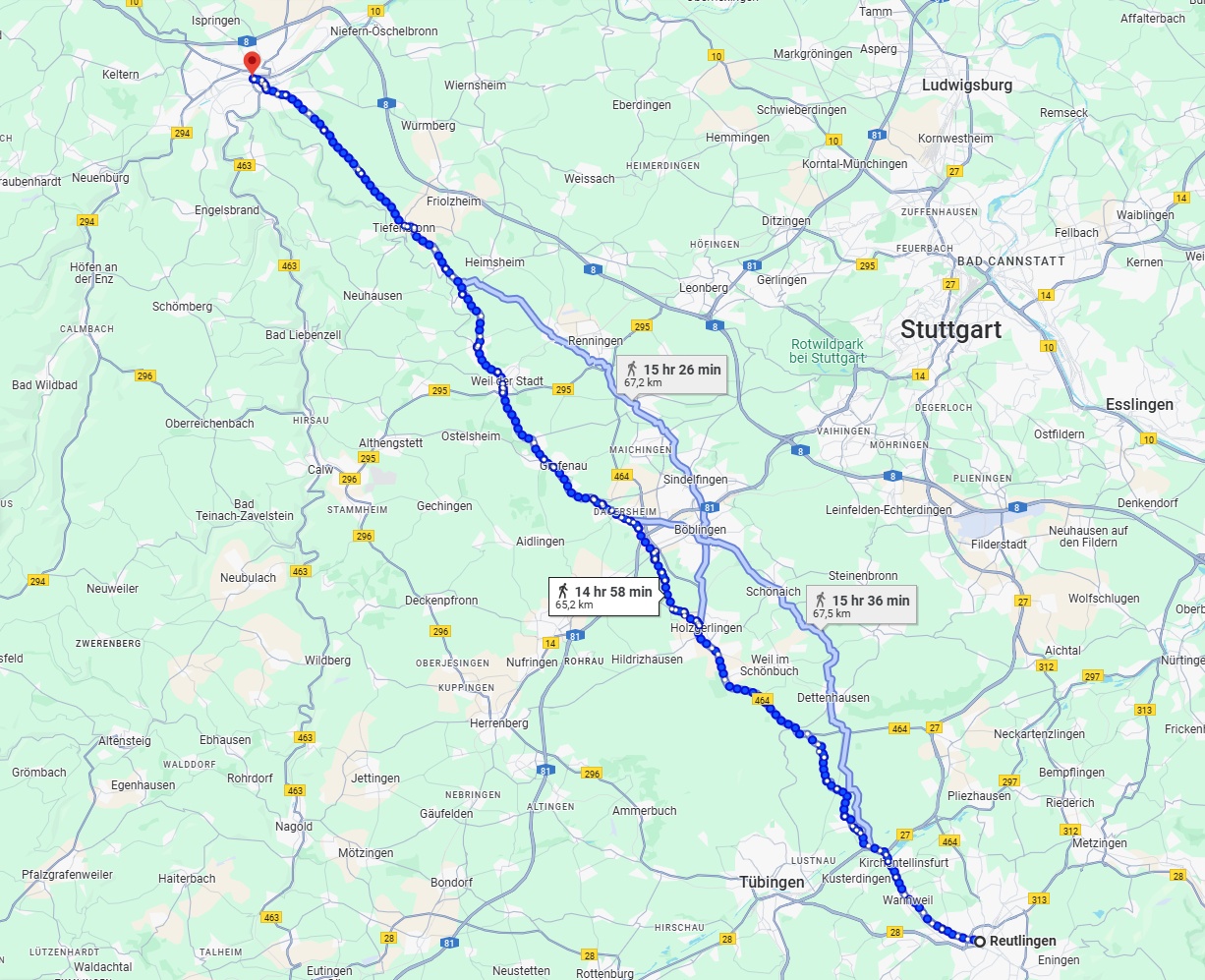 Anreise von Reutlingen Zu Pforzheim Über 