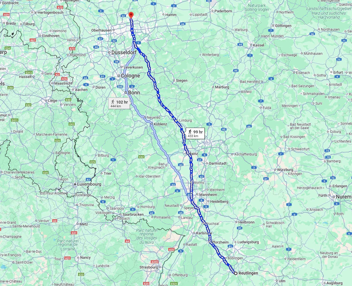 Anreise von Reutlingen Zu Recklinghausen Über 