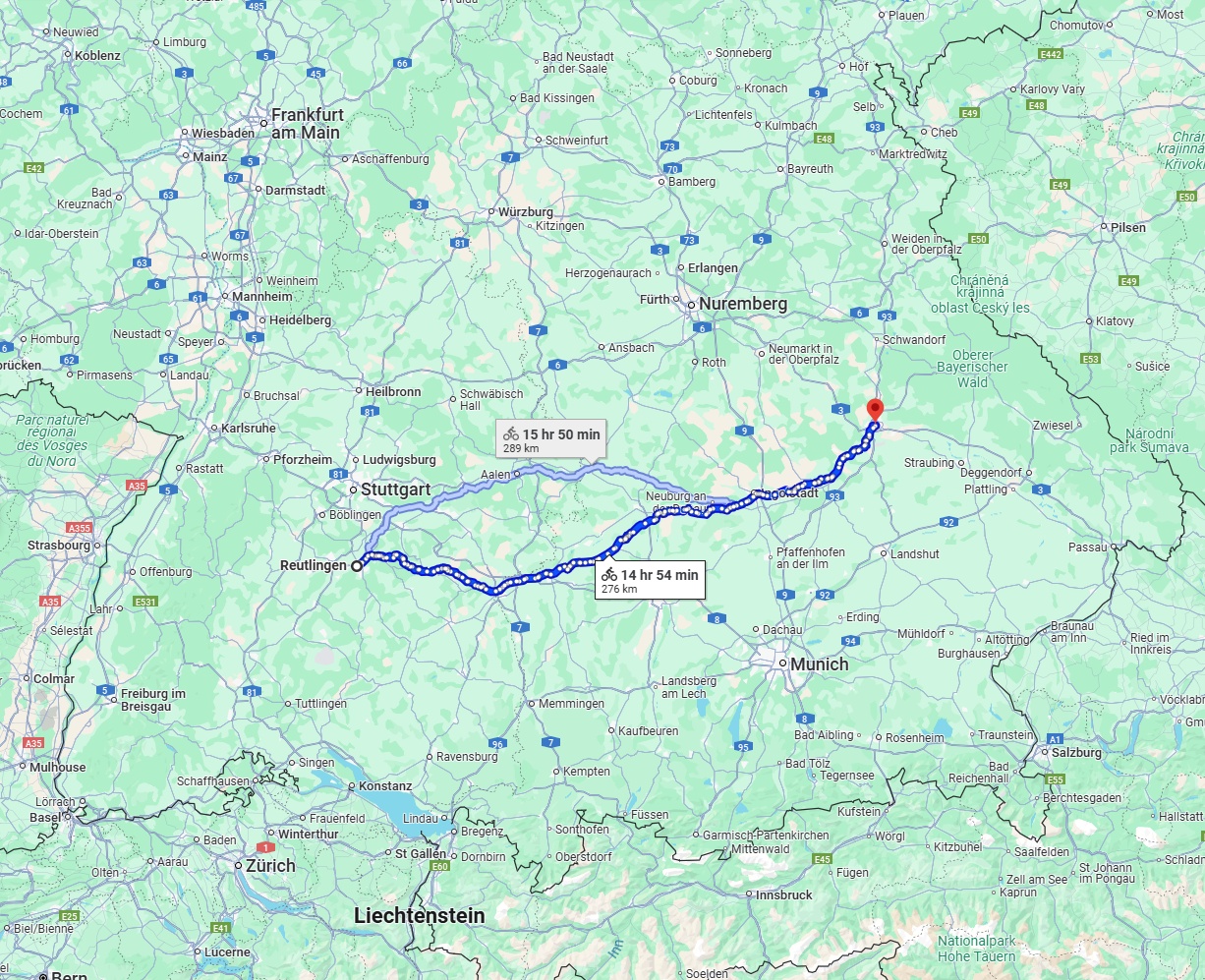Anreise von Reutlingen Zu Regensburg Über 