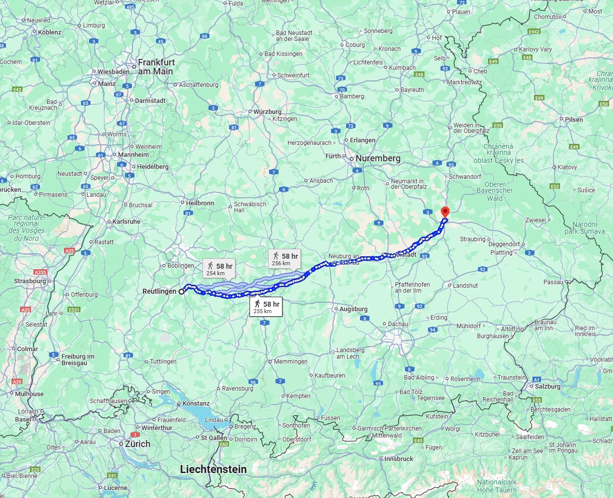 Anreise von Reutlingen Zu Regensburg Über 