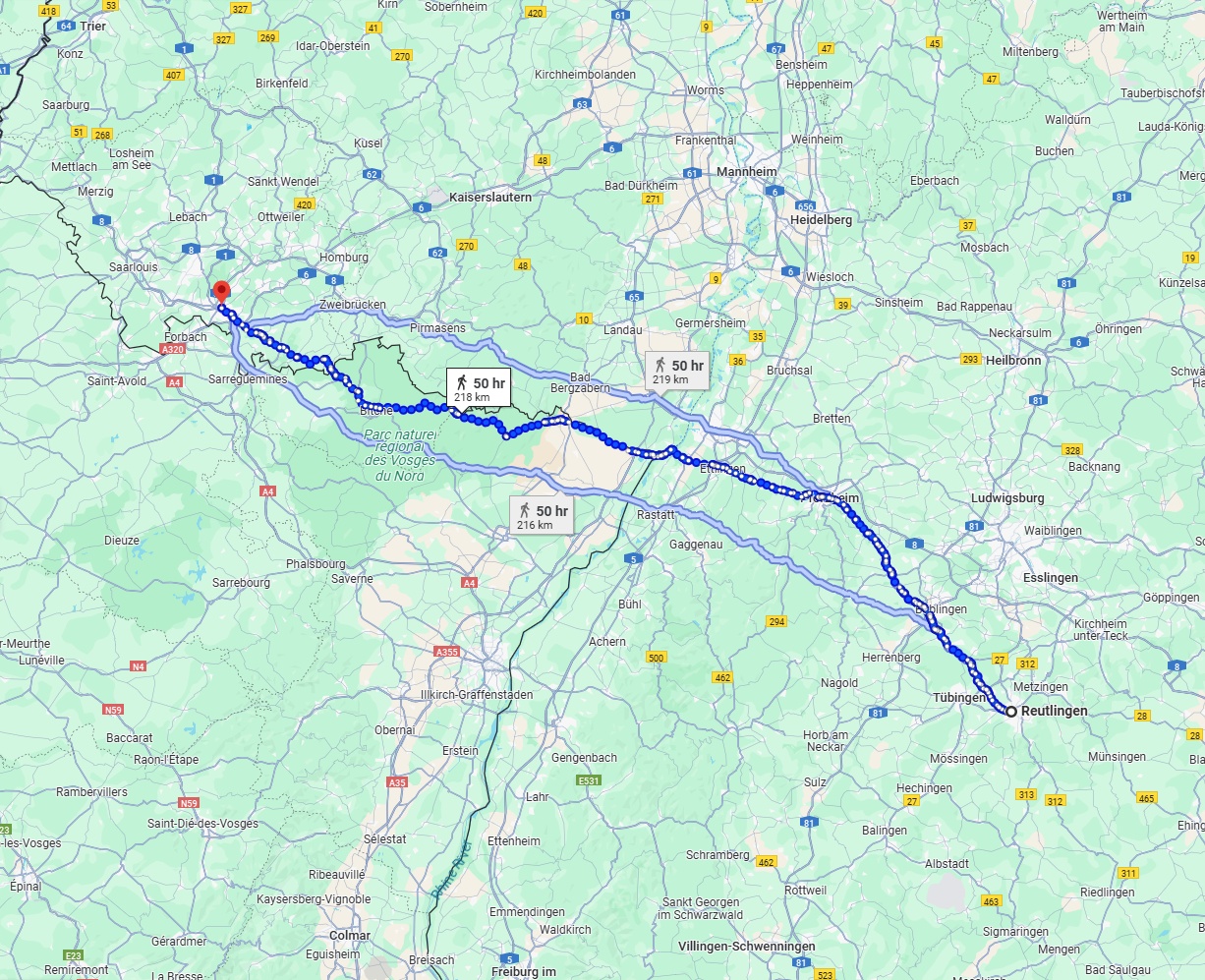 Anreise von Reutlingen Zu Saarbrücken Über 
