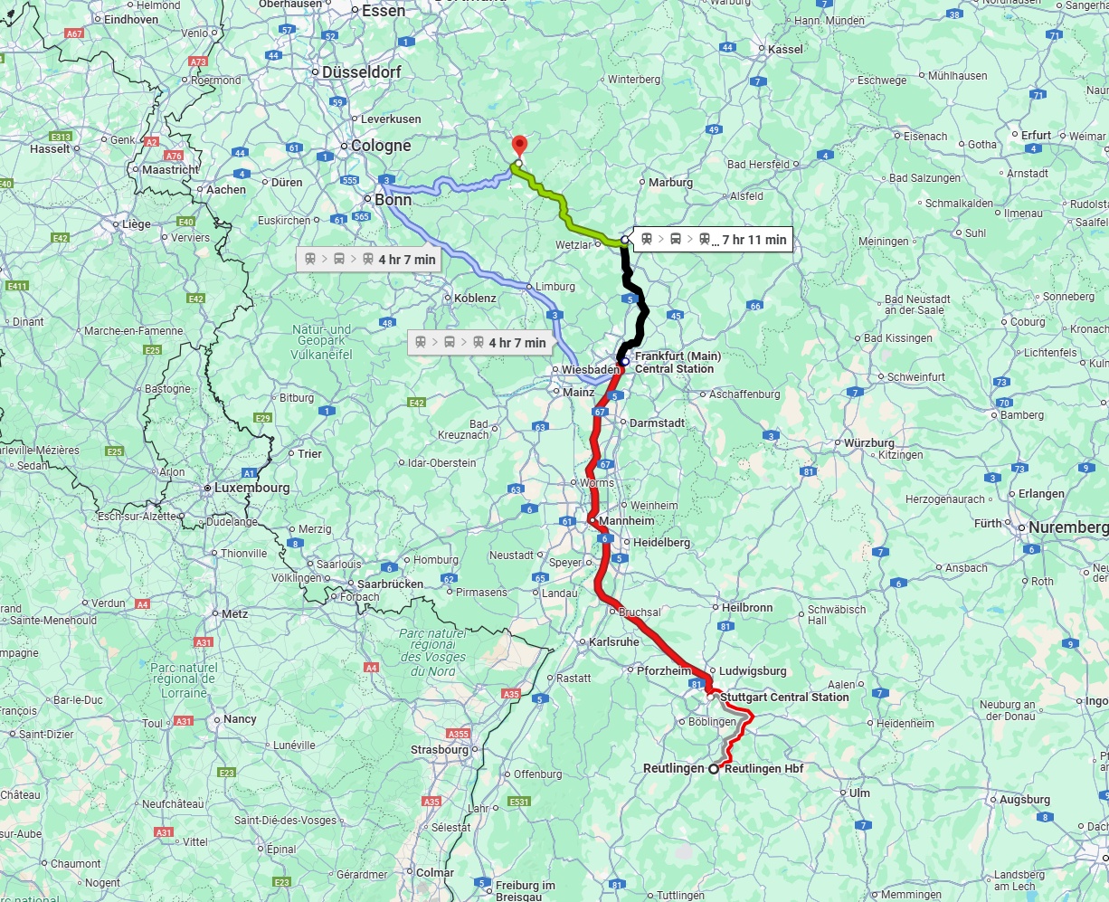 Anreise von Reutlingen Zu Siegen Über 