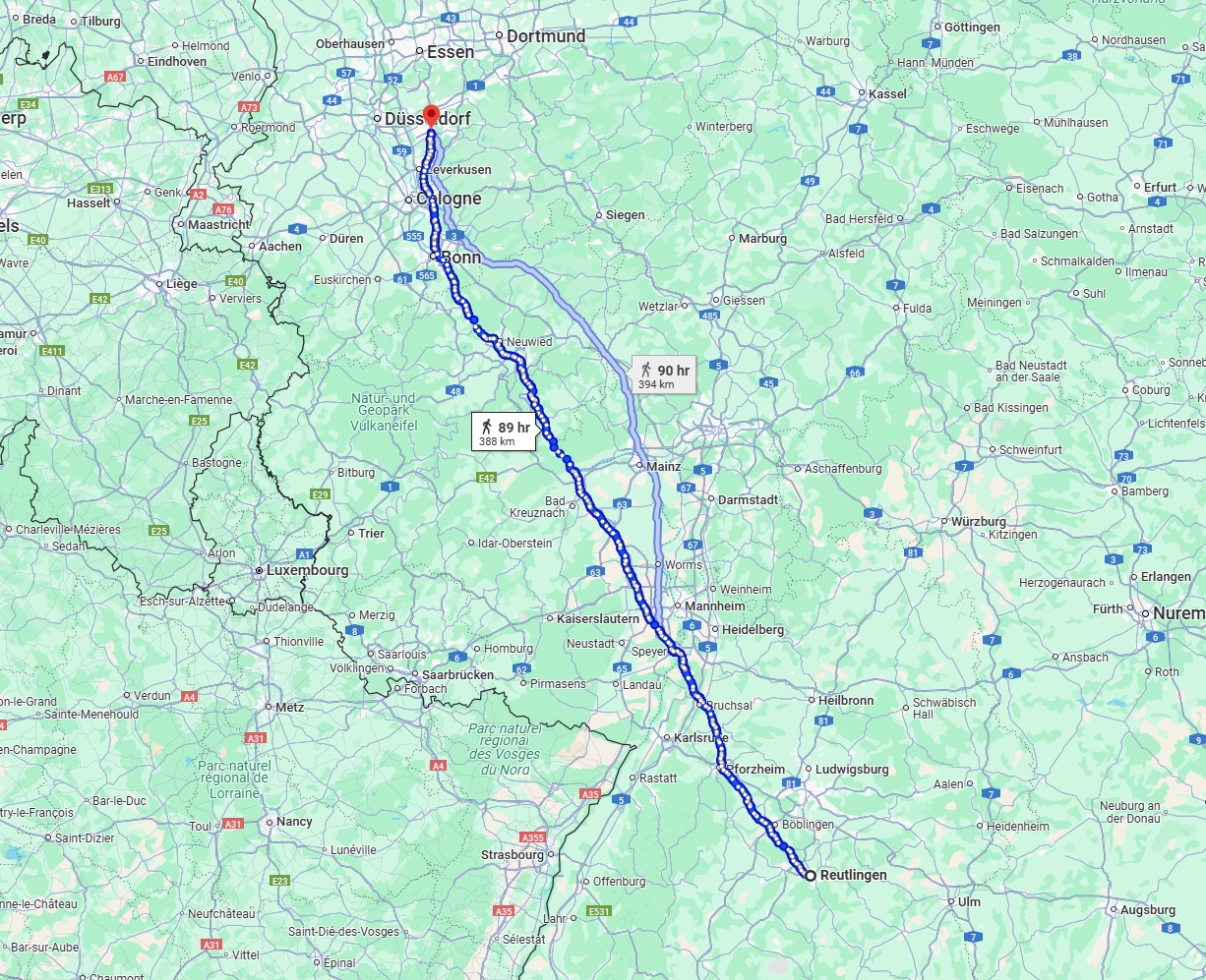 Anreise von Reutlingen Zu Solingen Über 