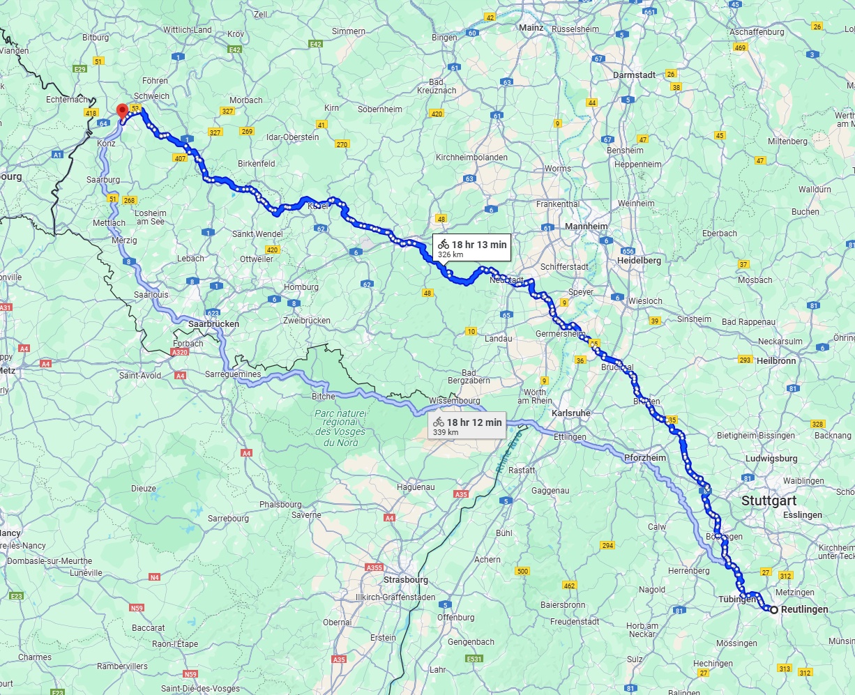 Anreise von Reutlingen Zu Trier Über 