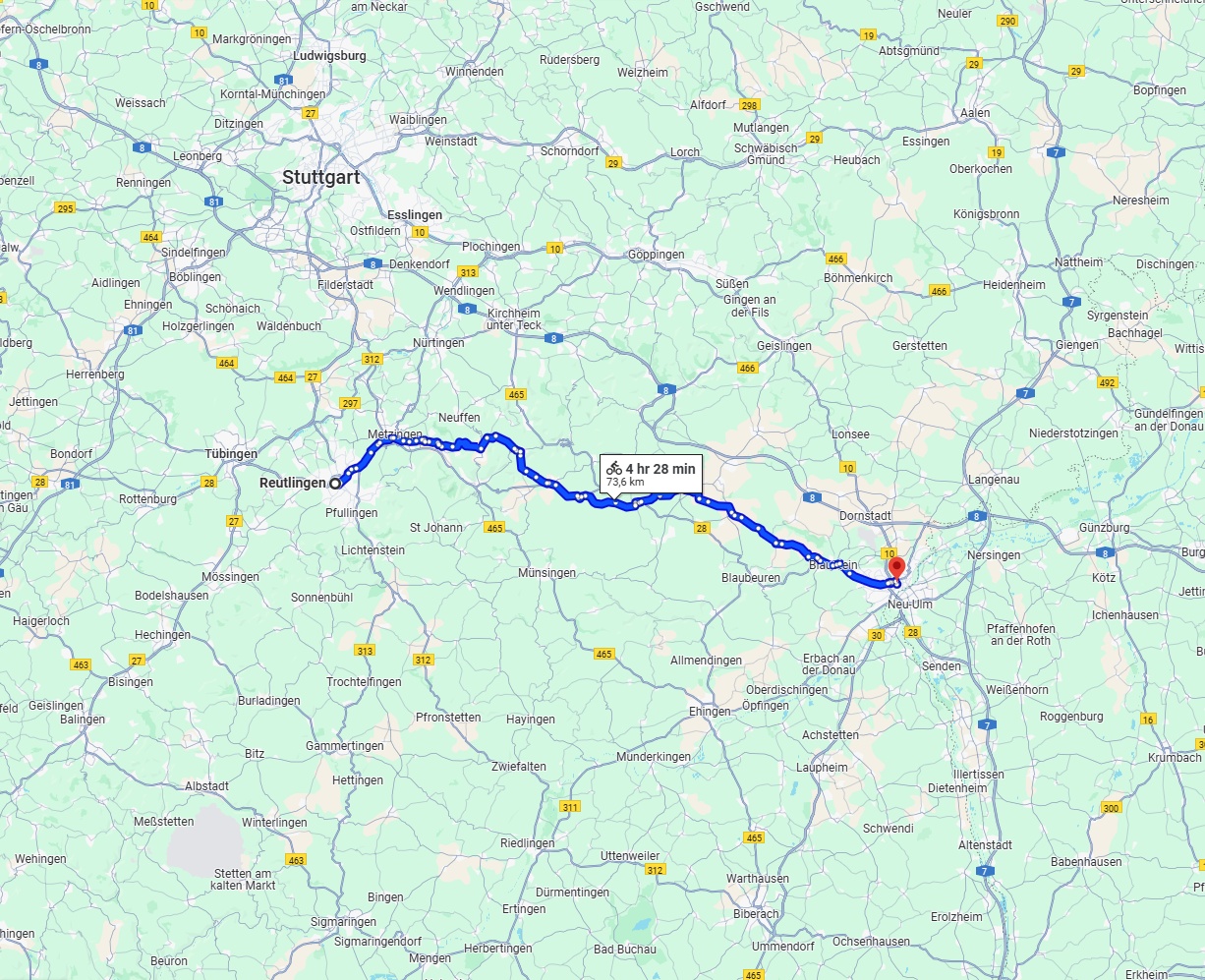 Anreise von Reutlingen Zu Ulm Über 