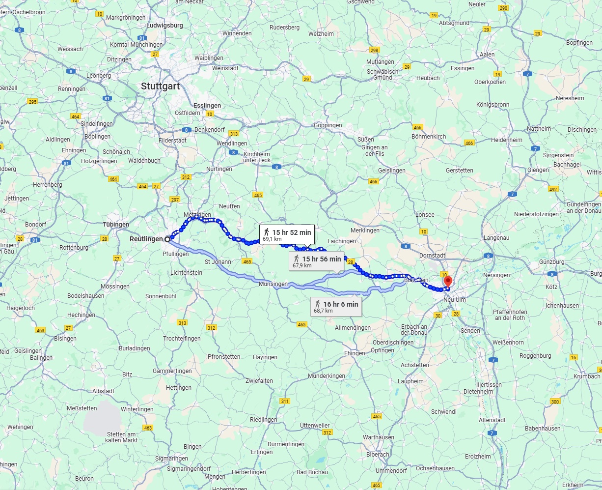 Anreise von Reutlingen Zu Ulm Über 