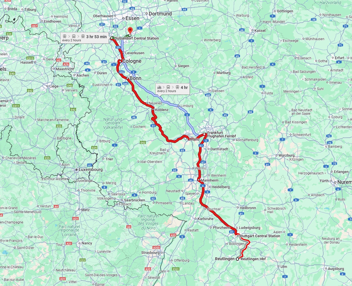 Anreise von Reutlingen Zu Wuppertal Über 