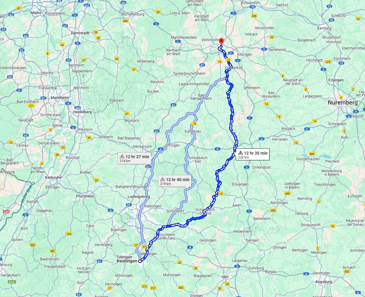 Anreise von Reutlingen Zu Würzburg Über 
