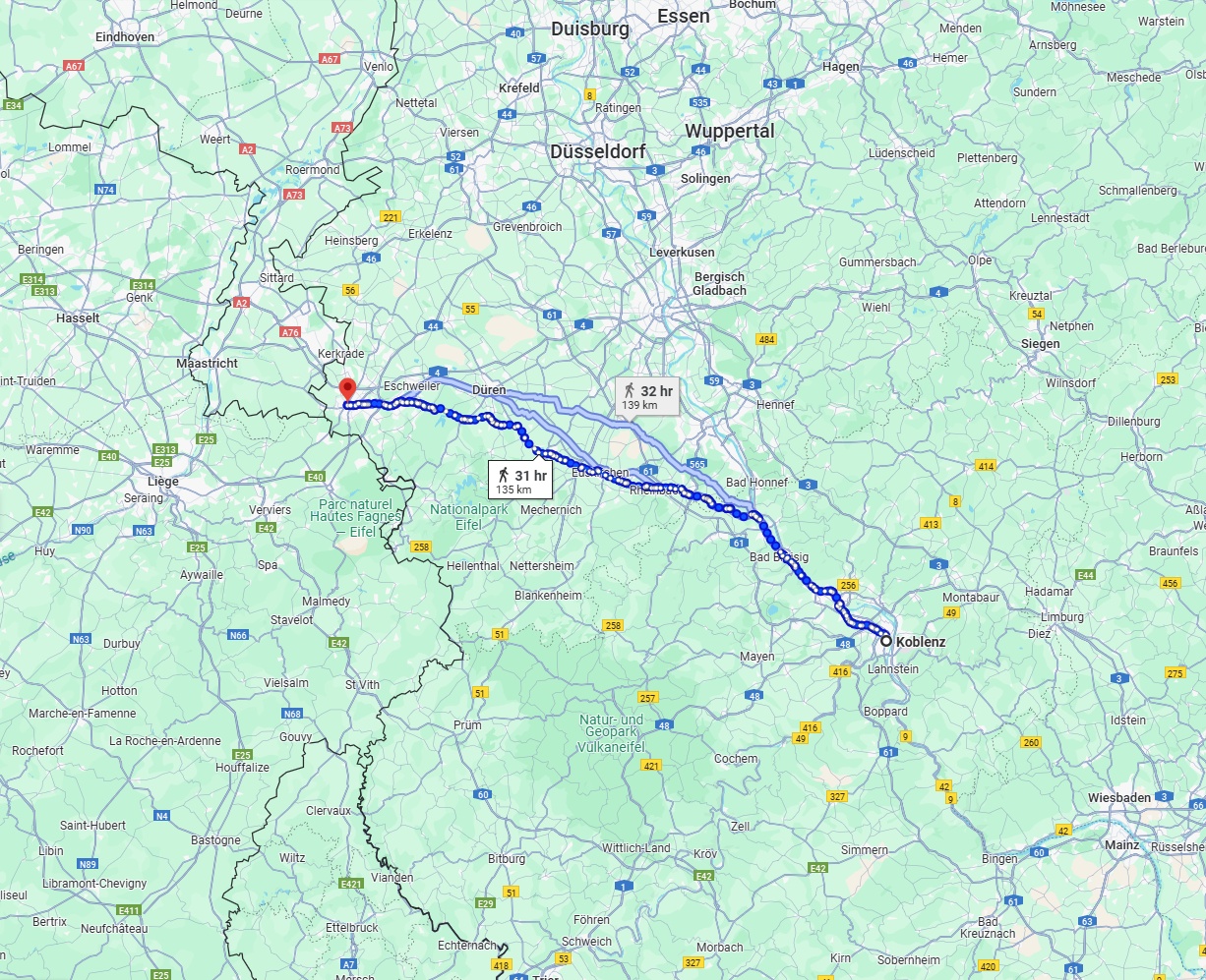 Anreise von Koblenz Zu Aachen Über 