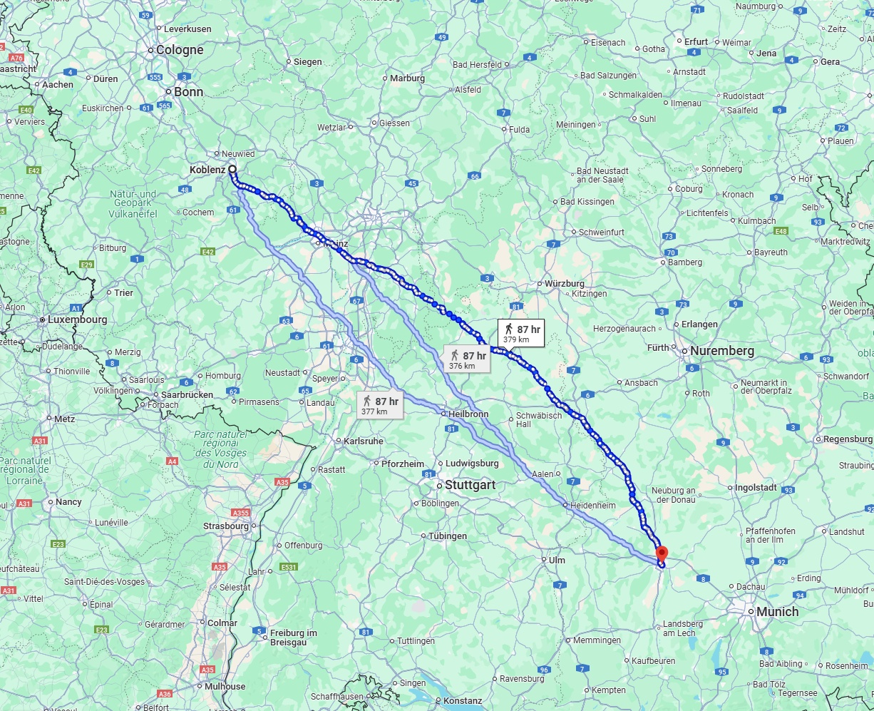 Anreise von Koblenz Zu Augsburg Über 