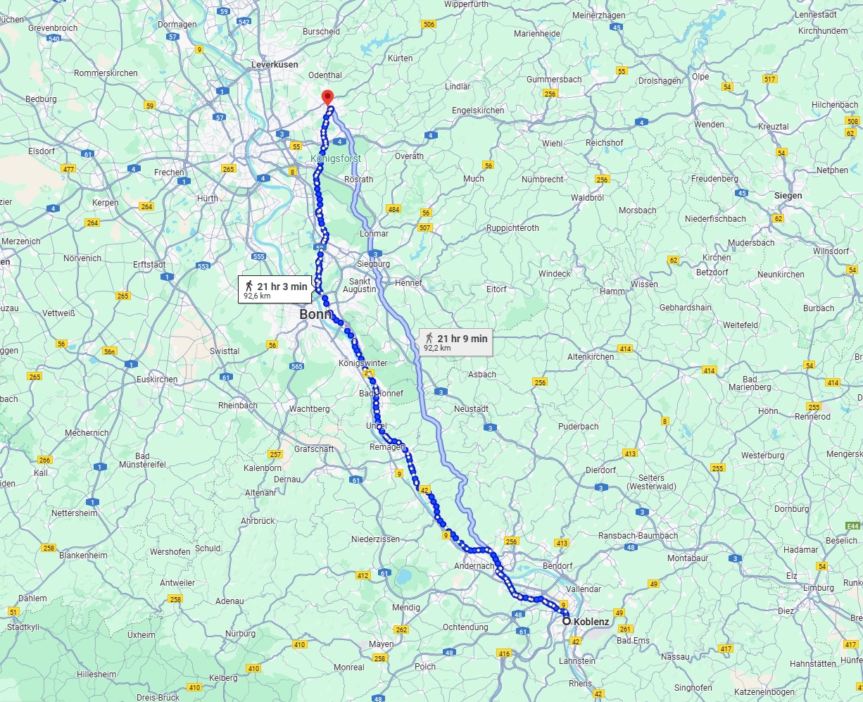 Anreise von Koblenz Zu Bergisch Gladbach Über 