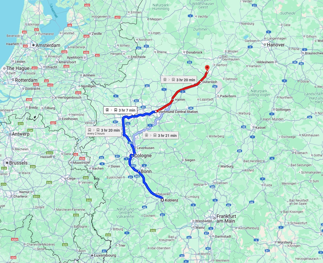 Anreise von Koblenz Zu Bielefeld Über 