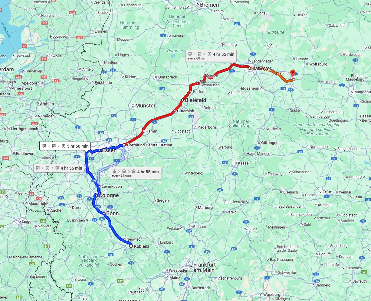 Anreise von Koblenz Zu Braunschweig Über 