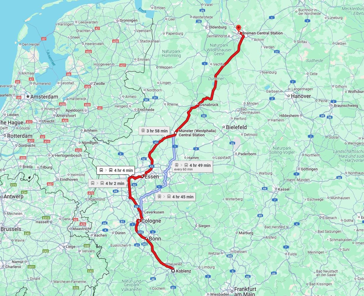 Anreise von Koblenz Zu Bremen Über 