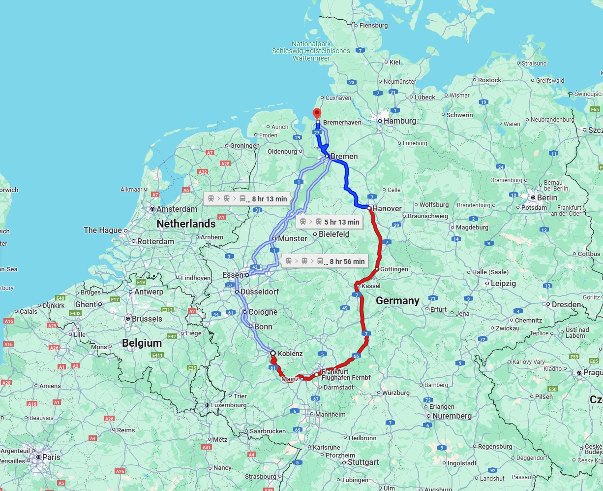 Anreise von Koblenz Zu Bremerhaven Über 
