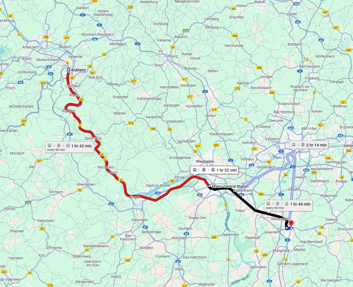 Anreise von Koblenz Zu Darmstadt Über 