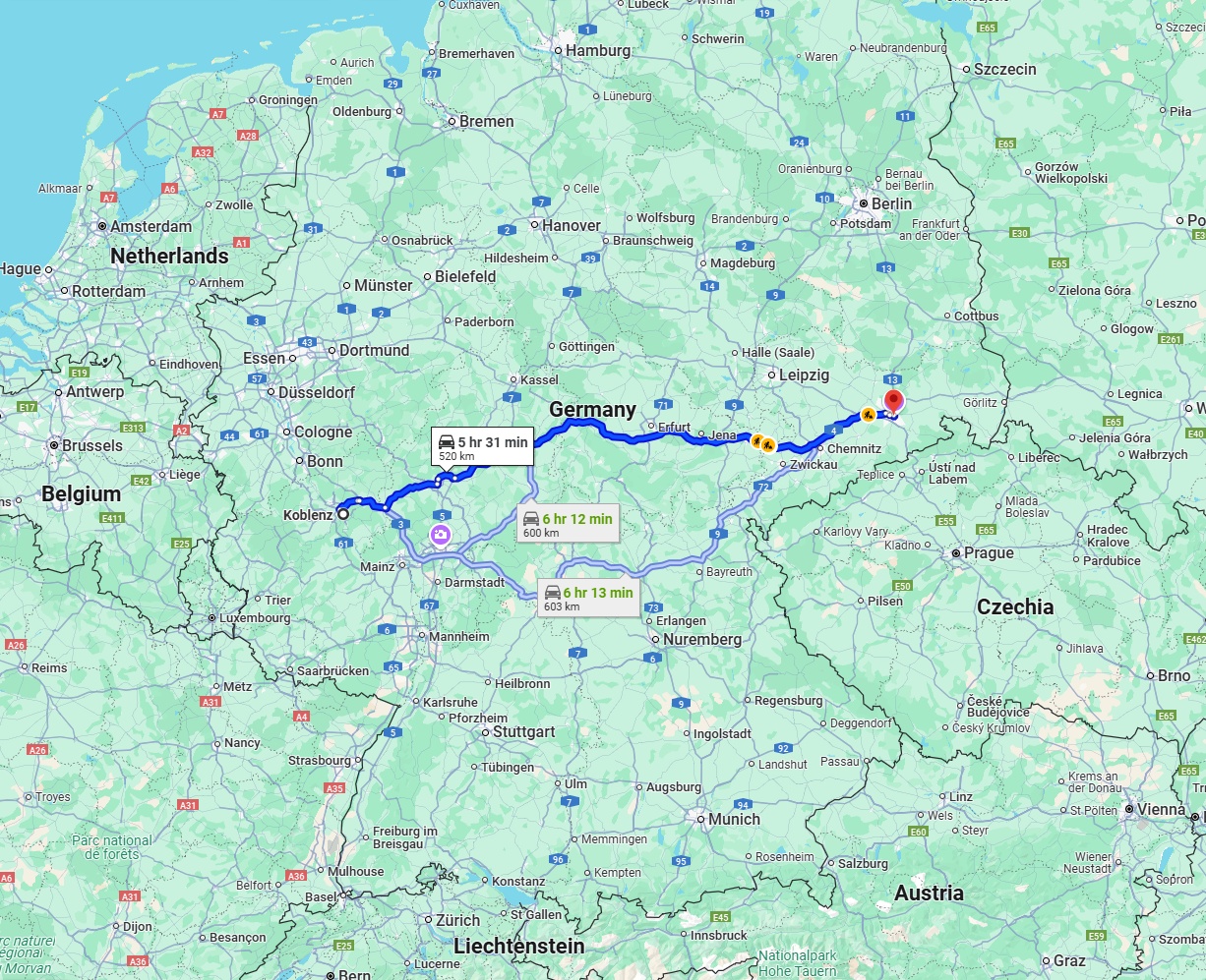 Anreise von Koblenz Zu Dresden Über via A4