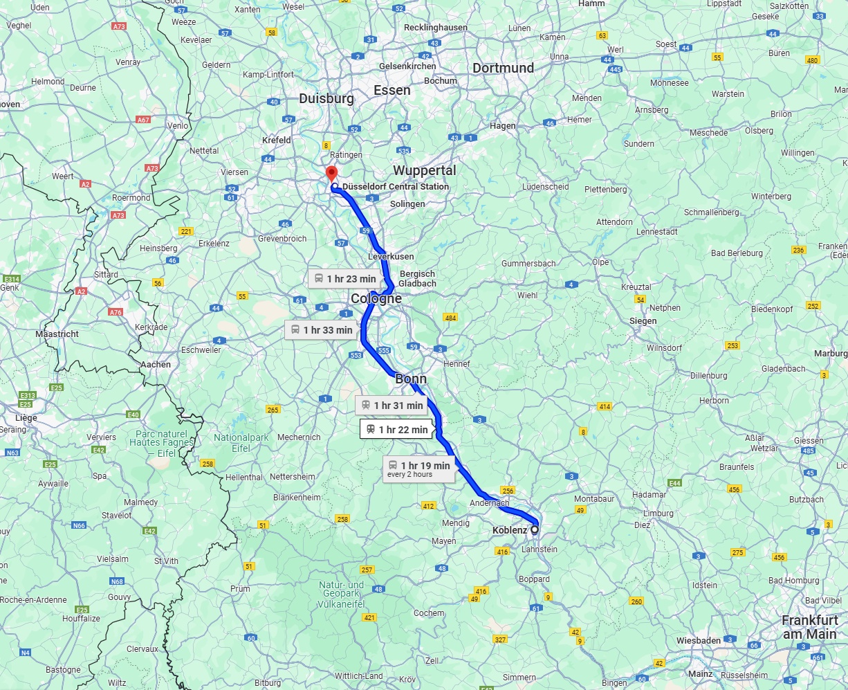 Anreise von Koblenz Zu Düsseldorf Über 