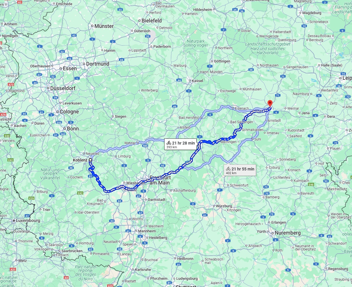 Anreise von Koblenz Zu Erfurt Über 