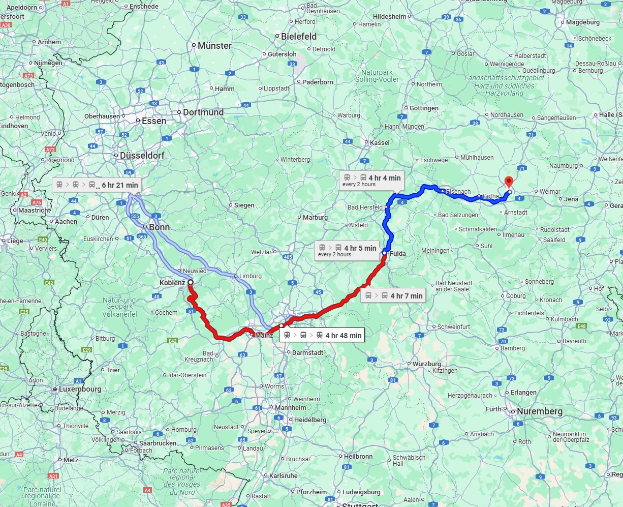 Anreise von Koblenz Zu Erfurt Über 