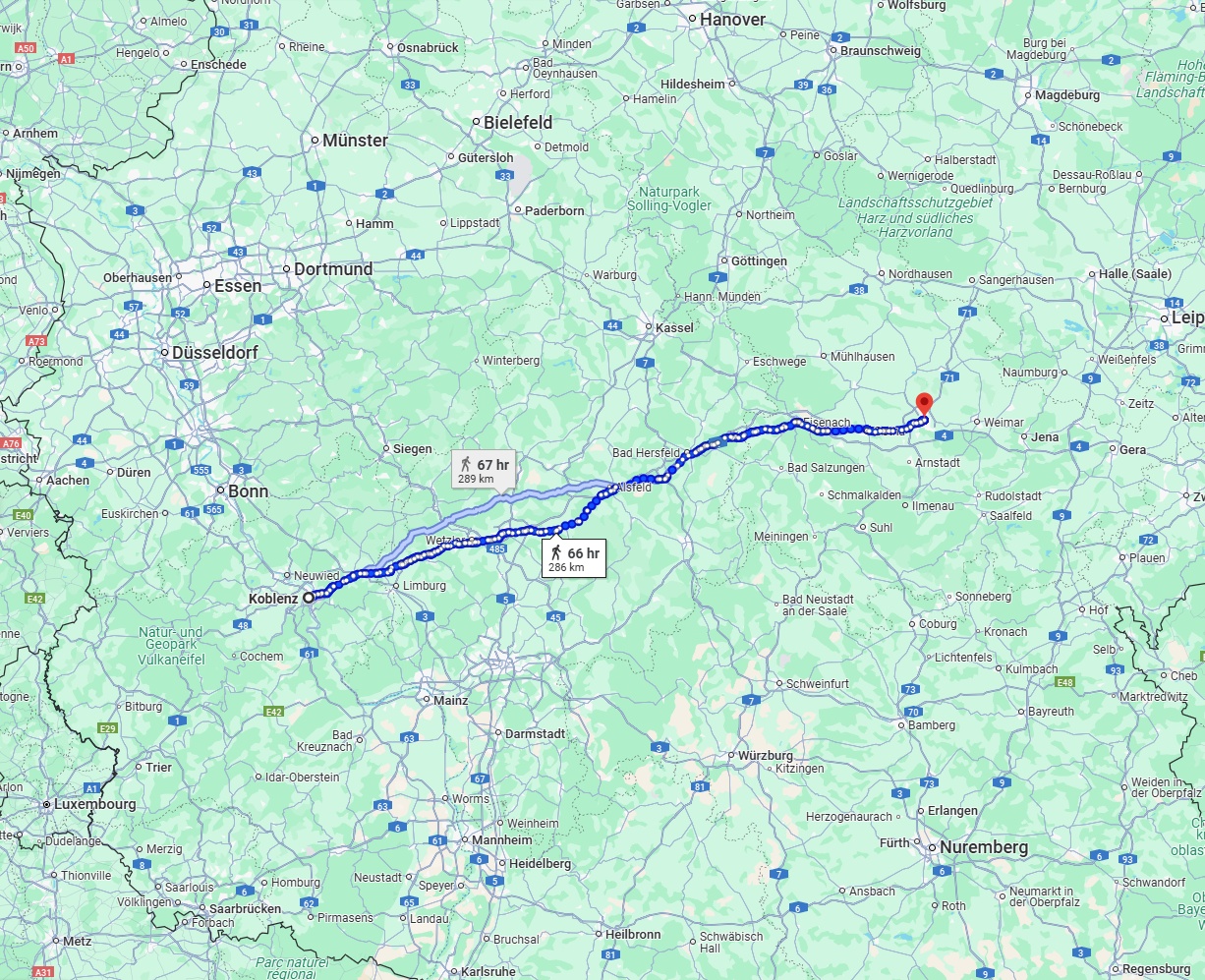 Anreise von Koblenz Zu Erfurt Über 