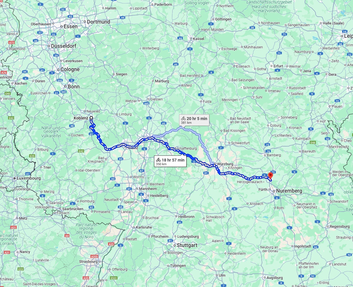 Anreise von Koblenz Zu Erlangen Über 