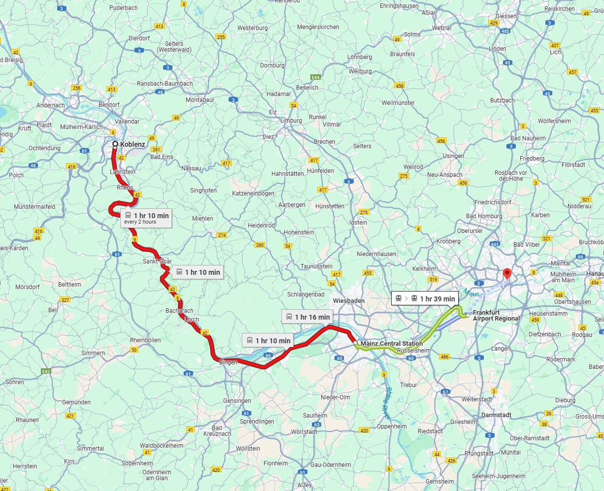 Anreise von Koblenz Zu Frankfurt am Main Über 