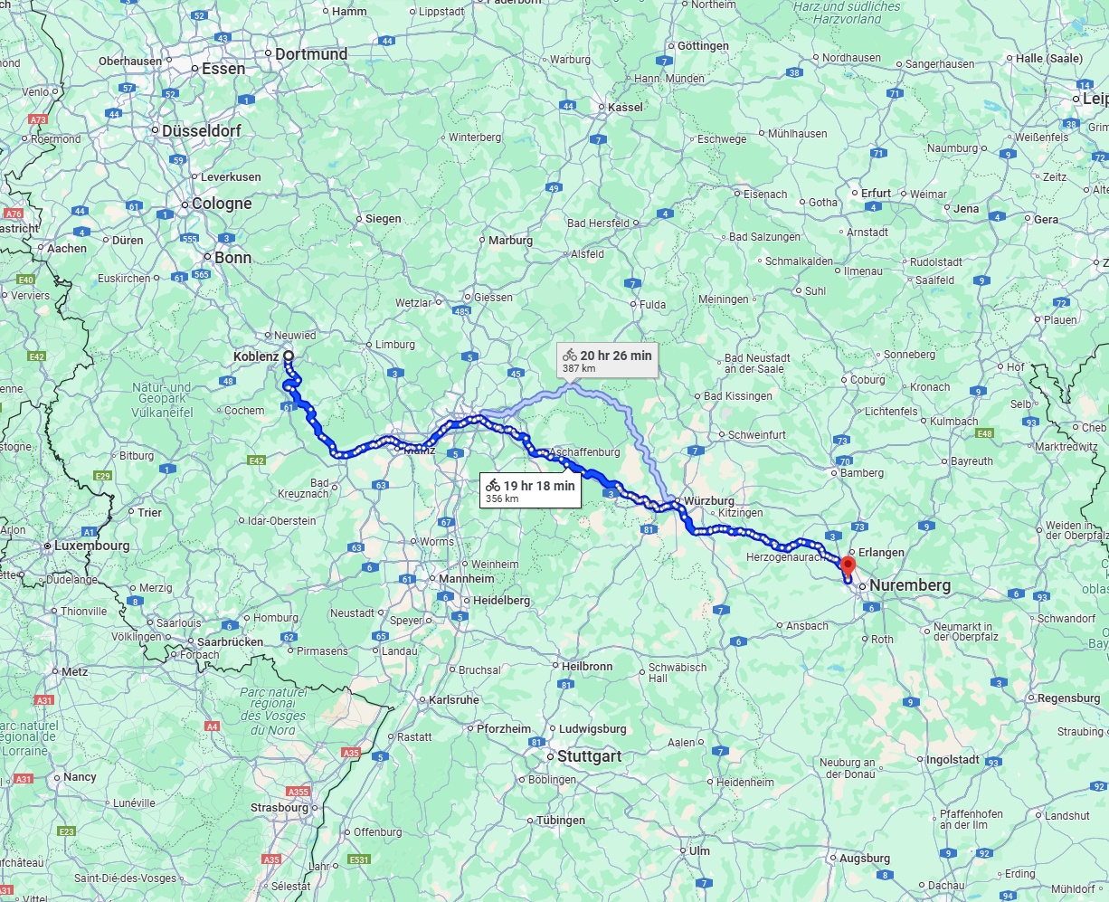 Anreise von Koblenz Zu Fürth Über 