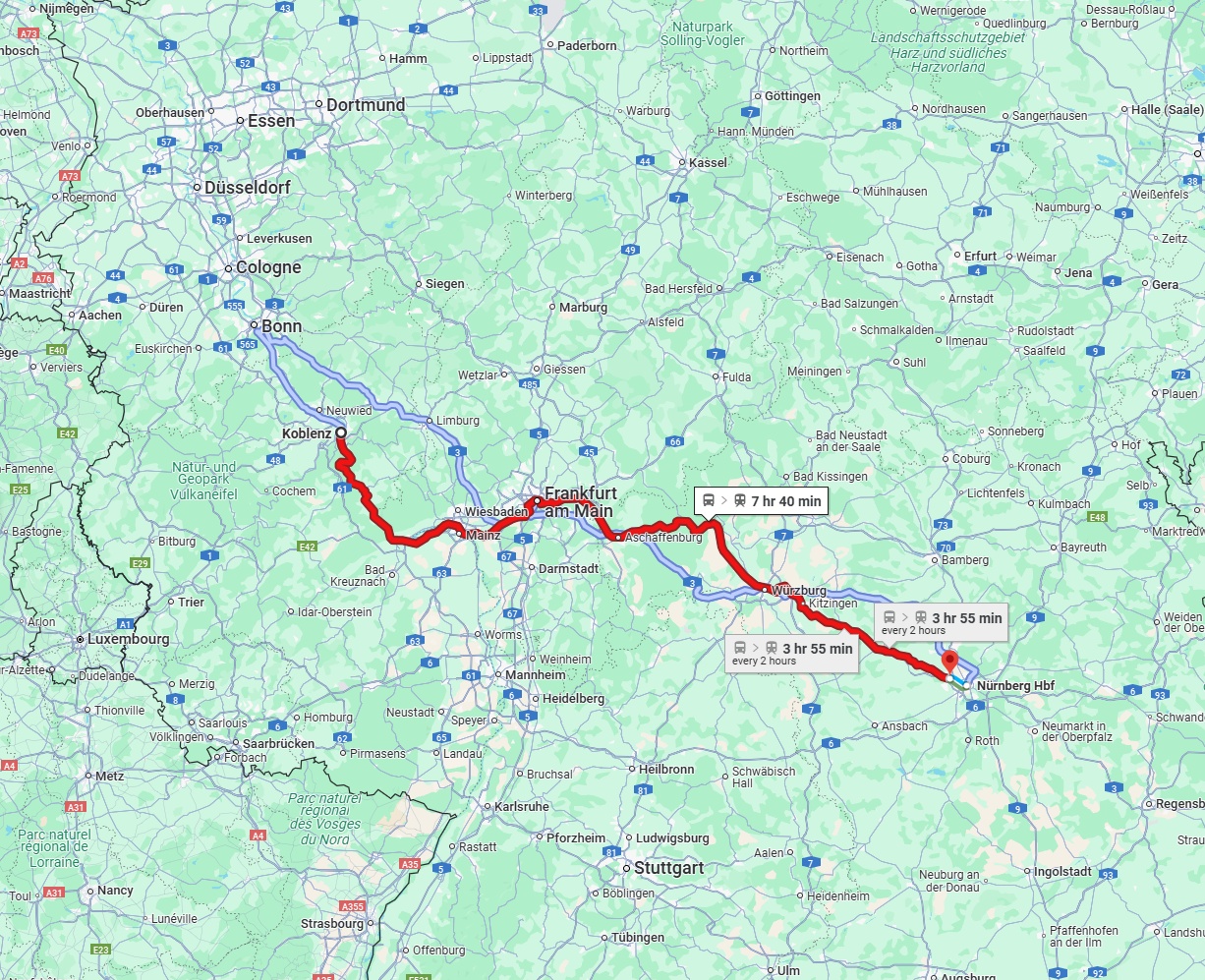 Anreise von Koblenz Zu Fürth Über 