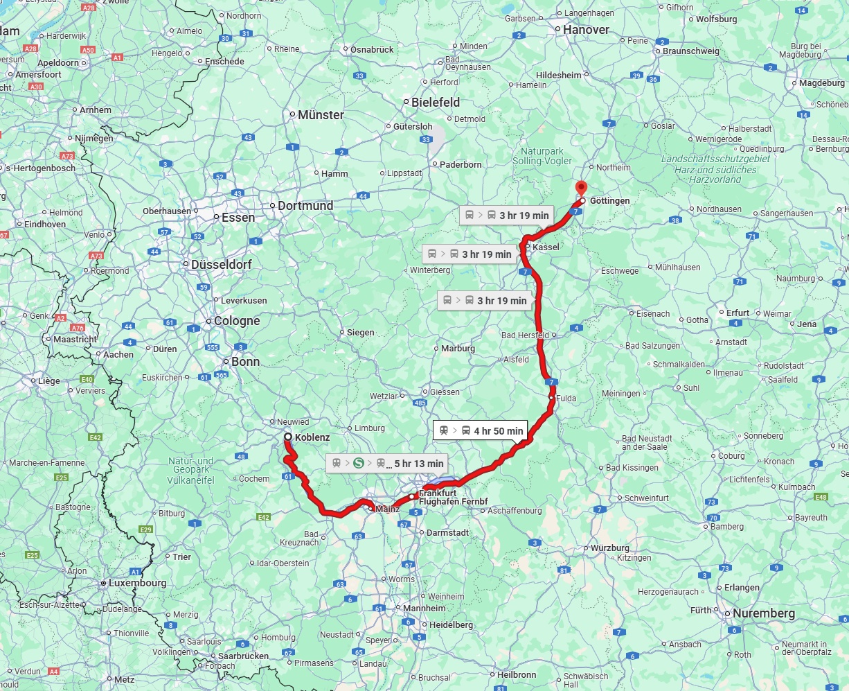 Anreise von Koblenz Zu Göttingen Über 