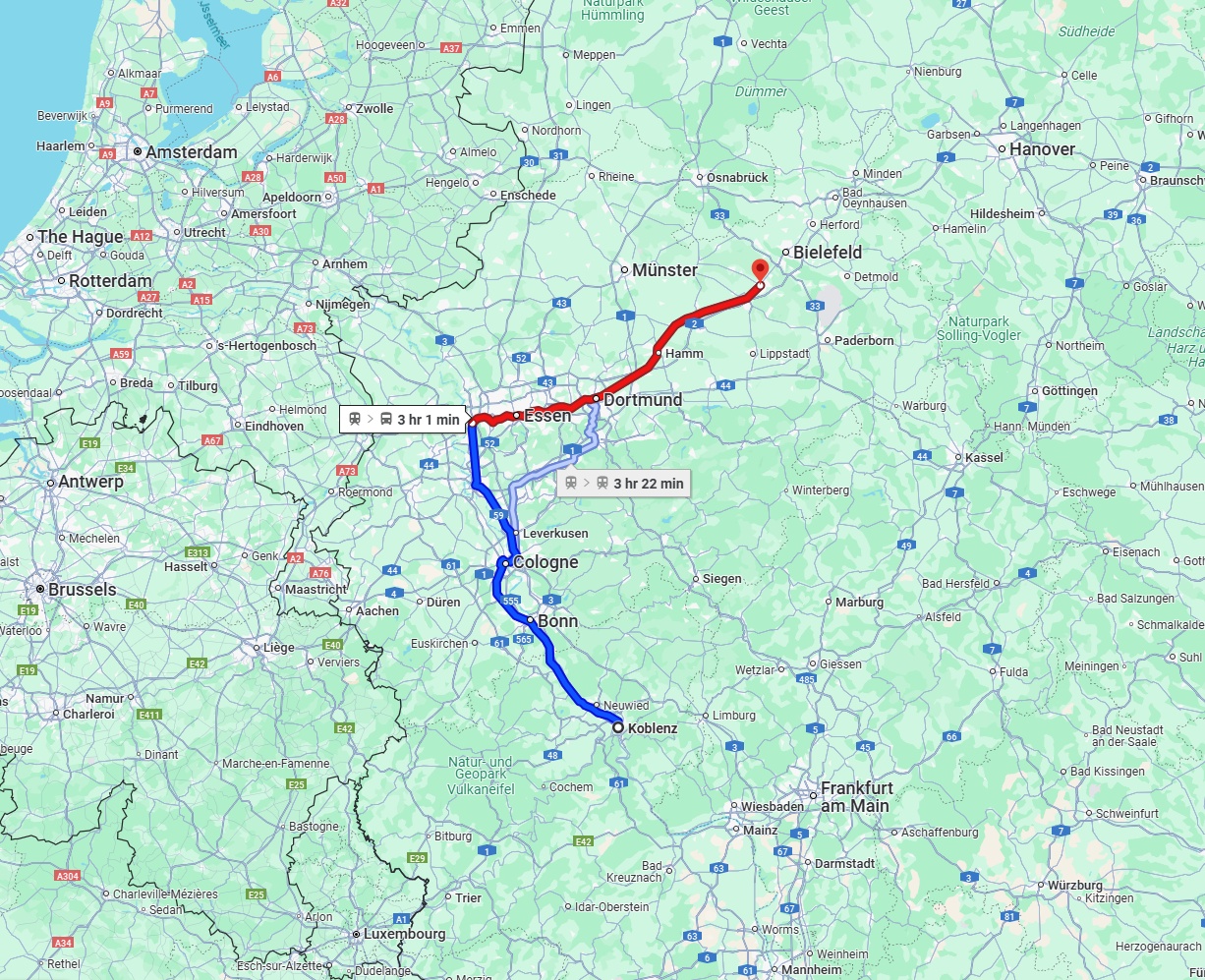 Anreise von Koblenz Zu Gütersloh Über 
