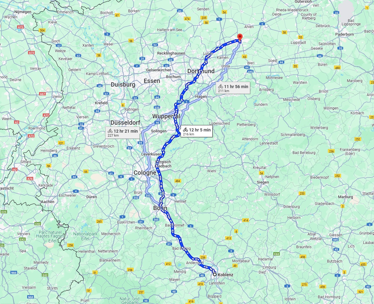 Anreise von Koblenz Zu Hamm Über 