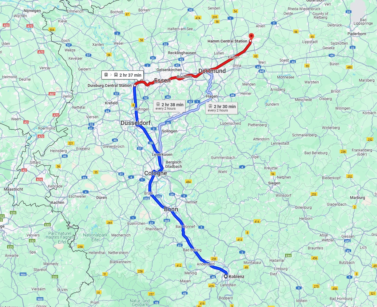 Anreise von Koblenz Zu Hamm Über 
