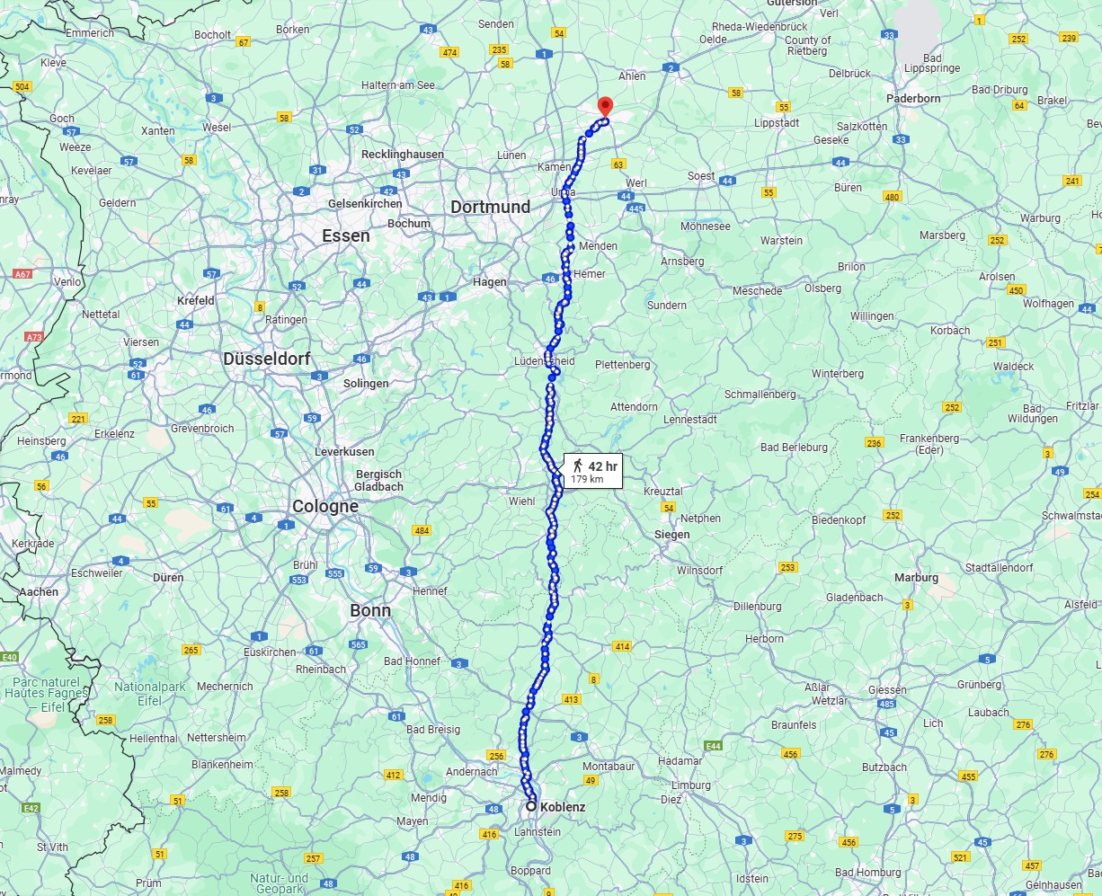Anreise von Koblenz Zu Hamm Über 