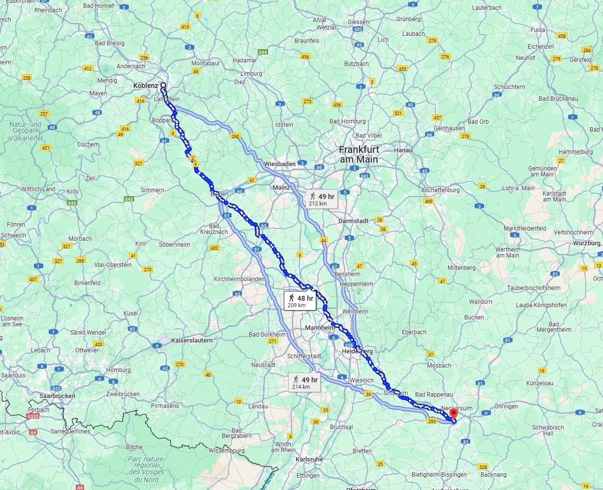 Anreise von Koblenz Zu Heilbronn Über 