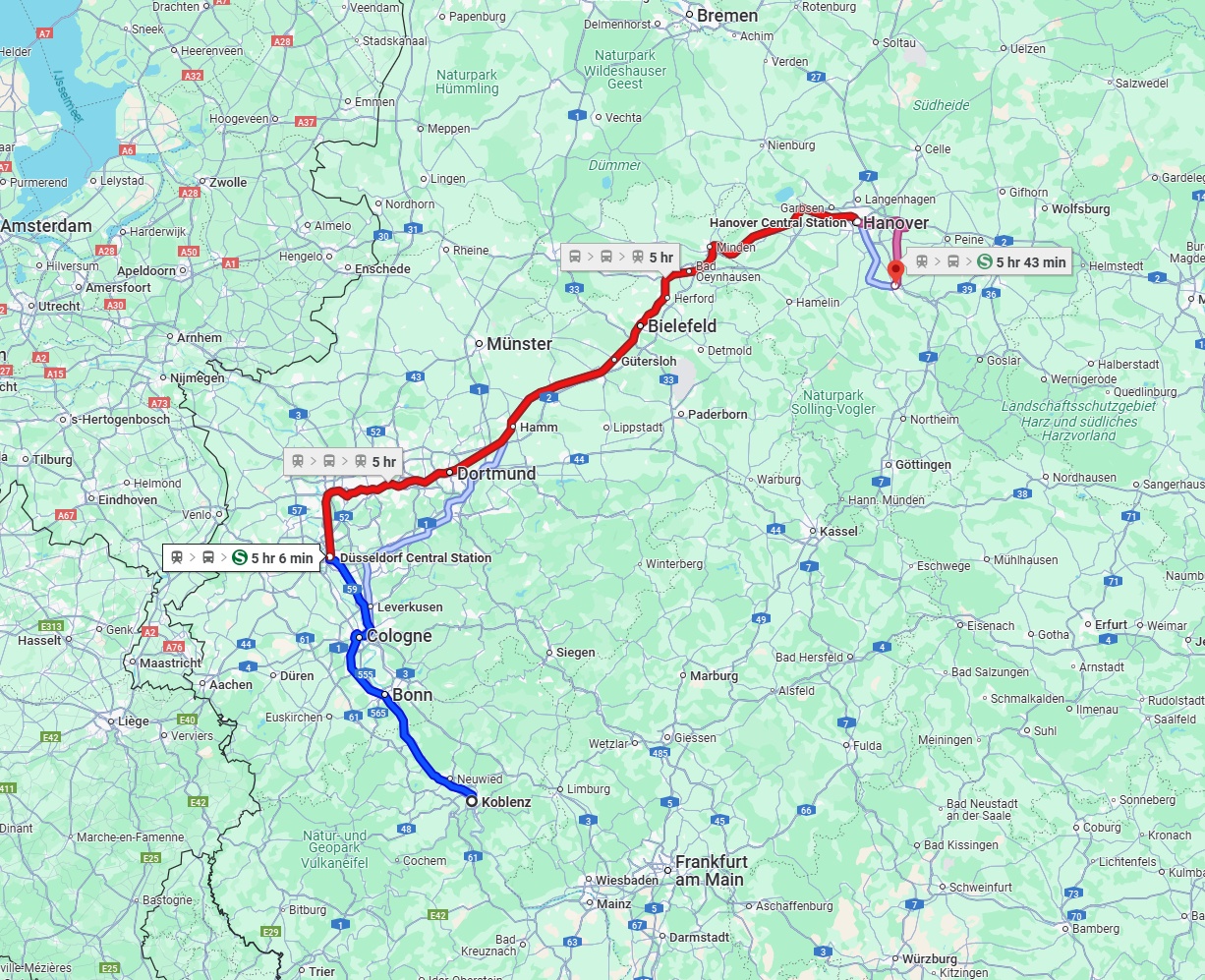 Anreise von Koblenz Zu Hildesheim Über 