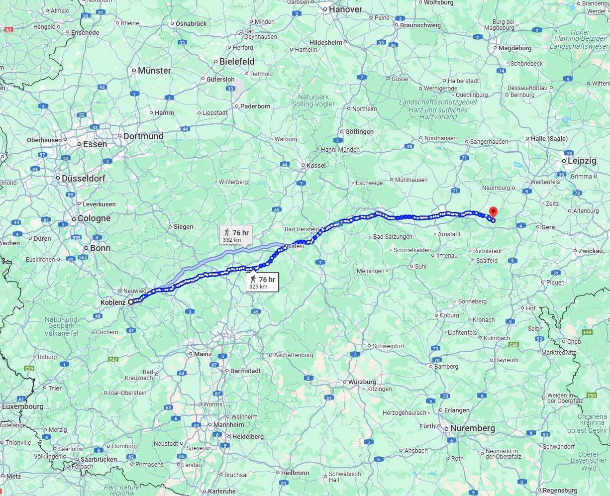 Anreise von Koblenz Zu Jena Über 