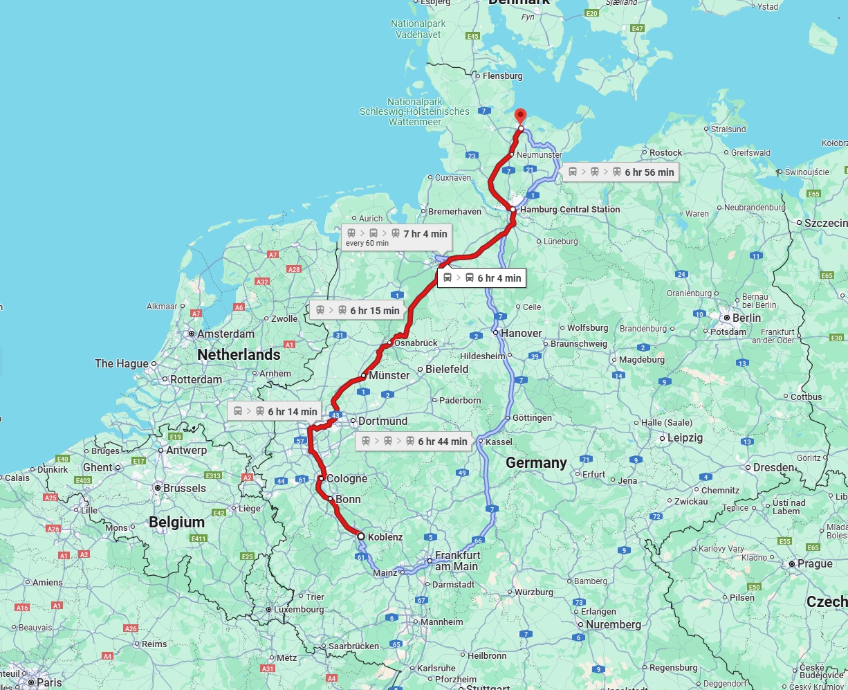 Anreise von Koblenz Zu Kiel Über 