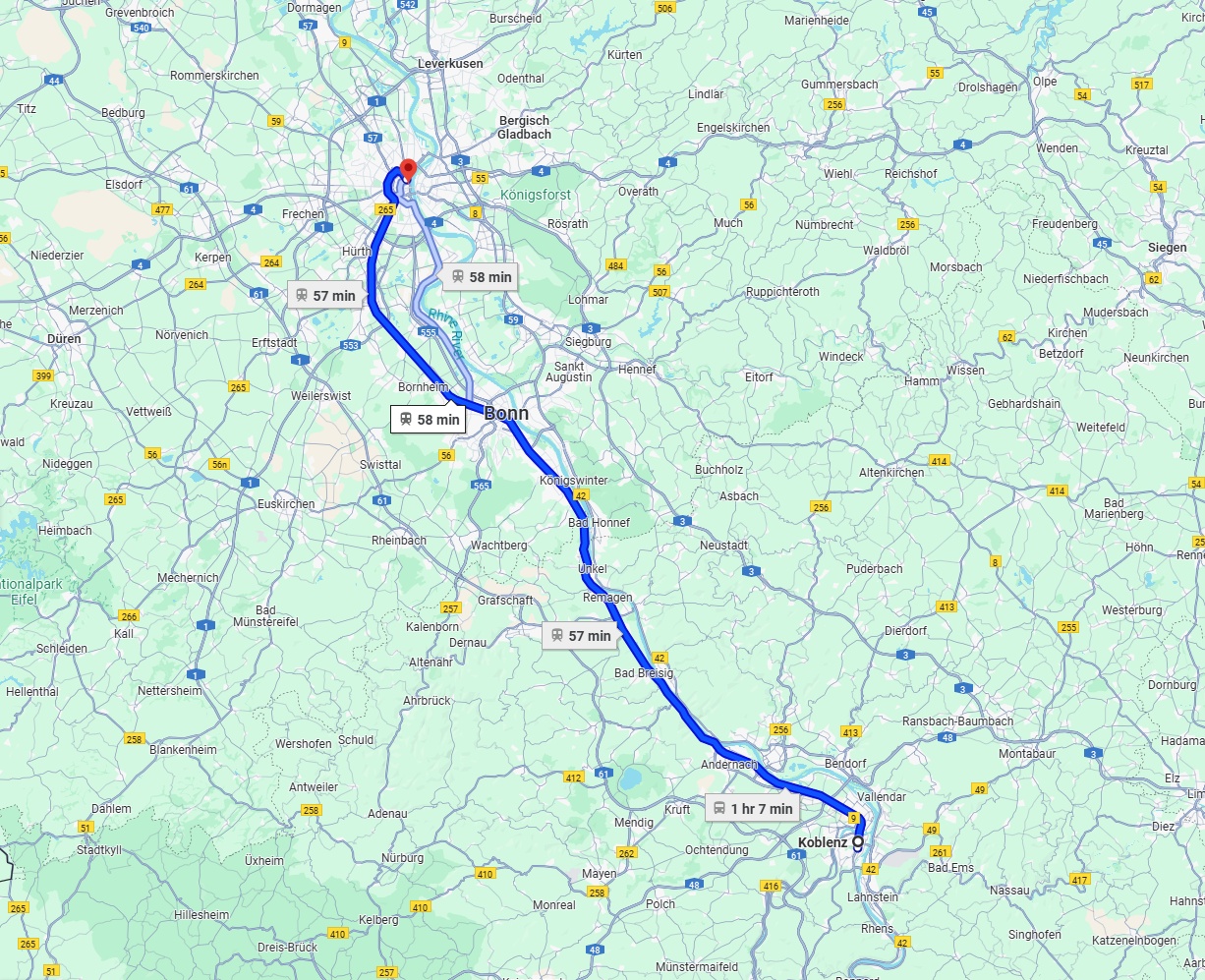 Anreise von Koblenz Zu Köln Über 