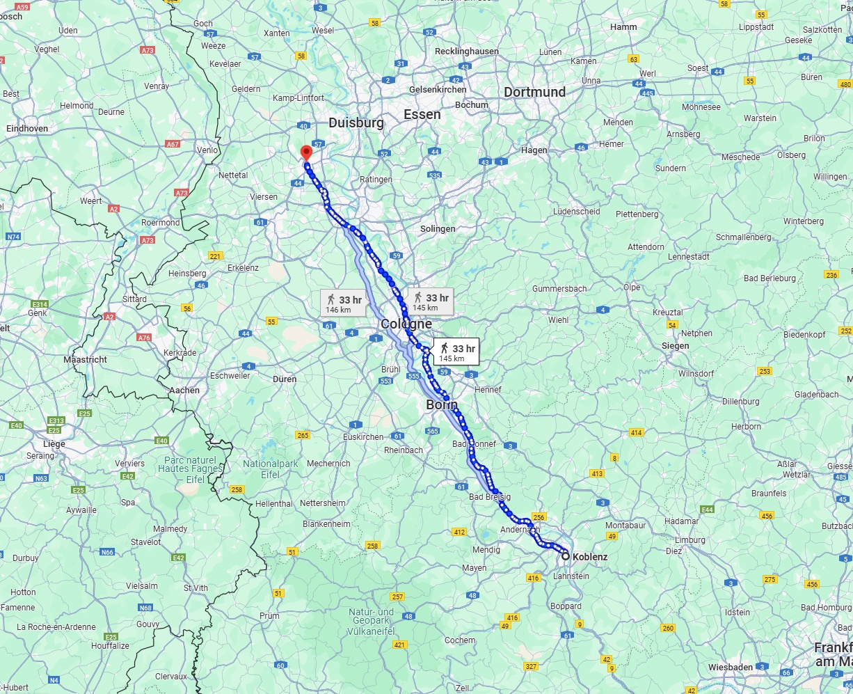 Anreise von Koblenz Zu Krefeld Über 