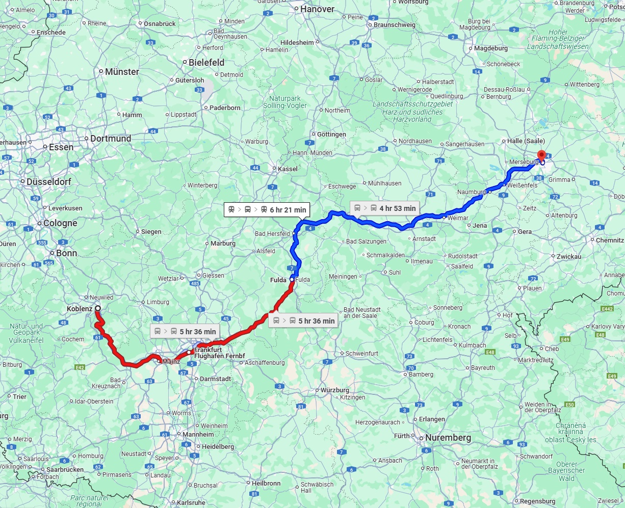 Anreise von Koblenz Zu Leipzig Über 