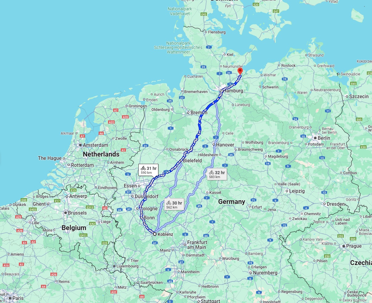Anreise von Koblenz Zu Lübeck Über 
