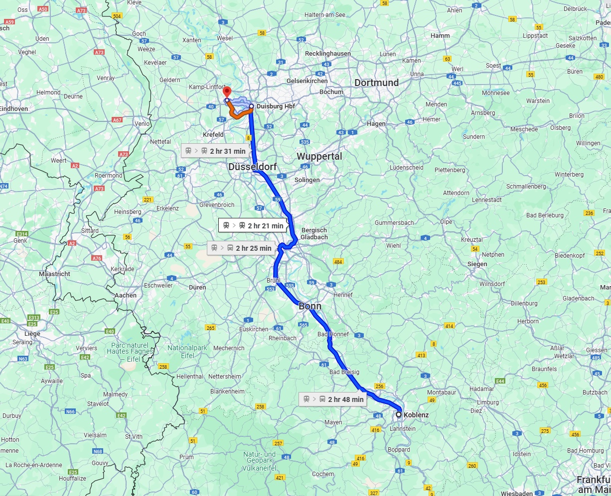 Anreise von Koblenz Zu Moers Über 
